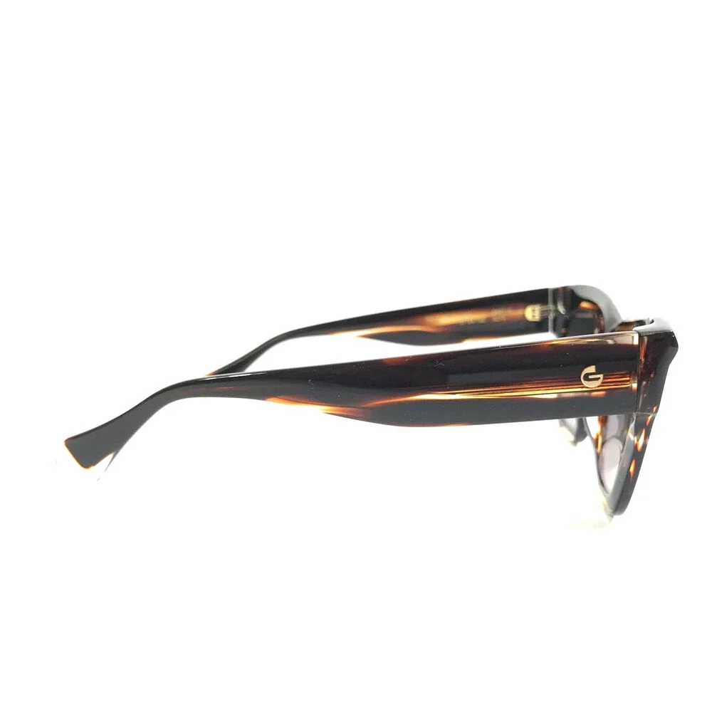 Gigi Studios Sunglasses ALFA 6897/2 Striped Horn Frames w/ Green Gradient Lenses